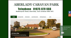 Desktop Screenshot of aberladycaravanpark.co.uk